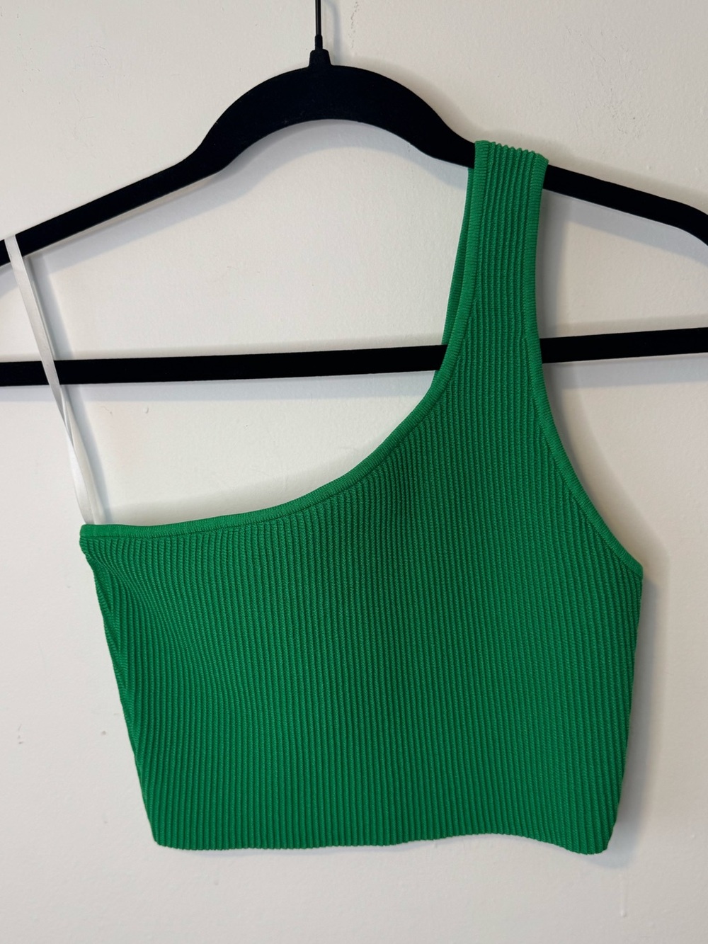 Babaton x Aritzia Emerald Green One-Shoulder Sculpt Ribbed Top Medium - Picture 2 of 5